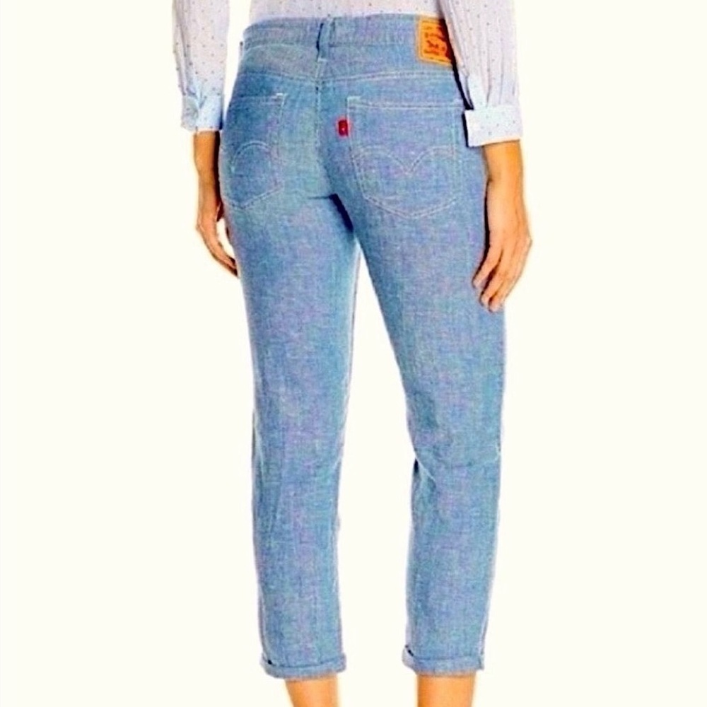 Rare Linen LEVI’S Jeans Relax Fit Boyfriend Blue Lightweight Size 30 - Picture 5 of 16